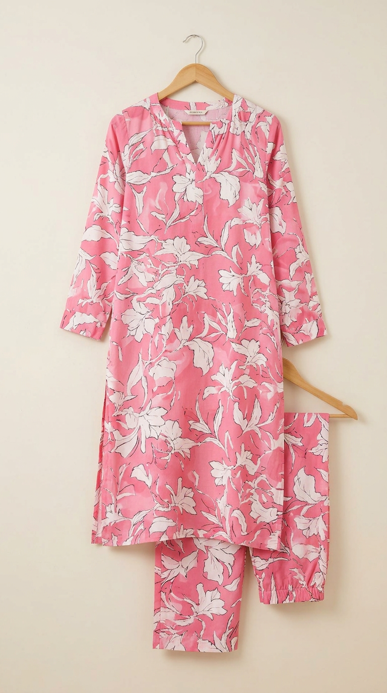 Gulaab Pink Blossom Printed Set product photo