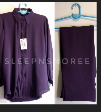 Banafsha Purple Pintuck Cord Set — actual product photo