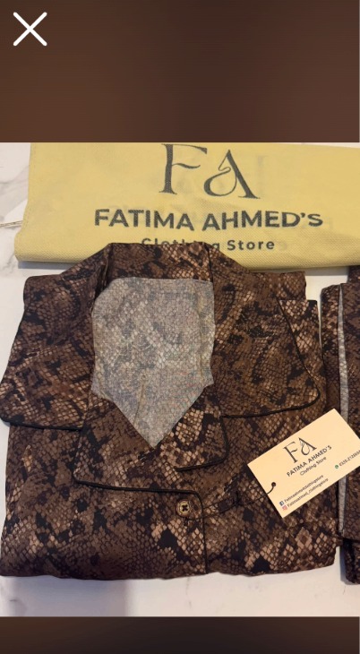 Sahar Snakeskin Print Nightsuit — Pakistani night suit worn by model
