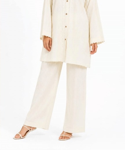 Sada Ivory Pintuck Cord Set — Pakistani outfit worn by model